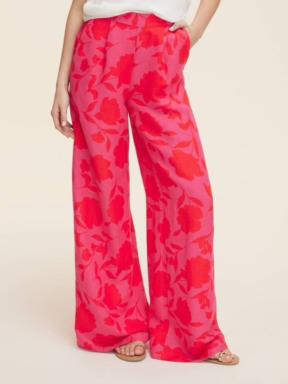 Kate Spade x Target Pink Floral Wide Leg Linen Pants